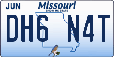 MO license plate DH6N4T