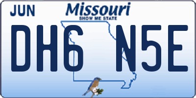 MO license plate DH6N5E