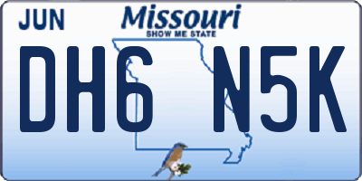 MO license plate DH6N5K