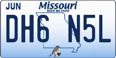 MO license plate DH6N5L