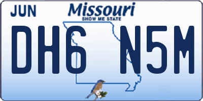 MO license plate DH6N5M