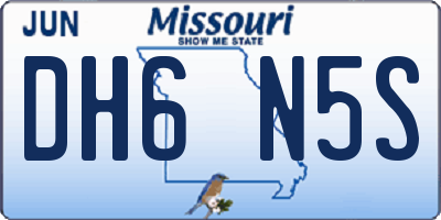 MO license plate DH6N5S