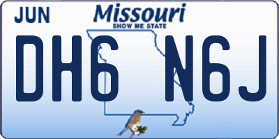 MO license plate DH6N6J