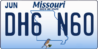 MO license plate DH6N6O