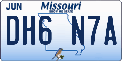 MO license plate DH6N7A