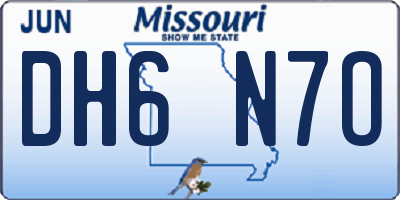 MO license plate DH6N7O