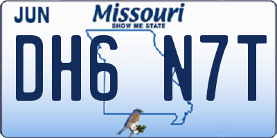 MO license plate DH6N7T