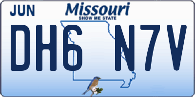 MO license plate DH6N7V