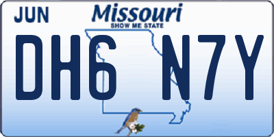 MO license plate DH6N7Y