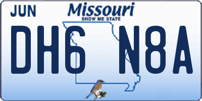 MO license plate DH6N8A