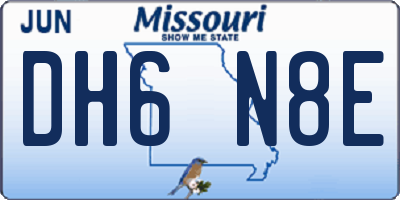 MO license plate DH6N8E