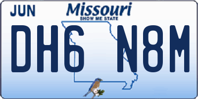 MO license plate DH6N8M