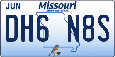 MO license plate DH6N8S