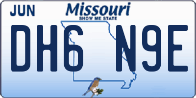 MO license plate DH6N9E