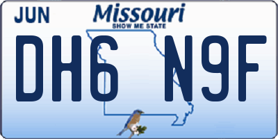 MO license plate DH6N9F