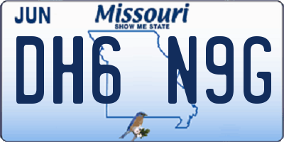 MO license plate DH6N9G