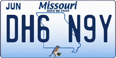 MO license plate DH6N9Y