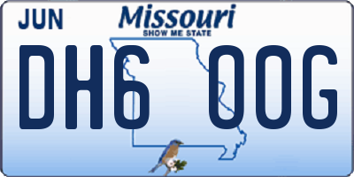 MO license plate DH6O0G