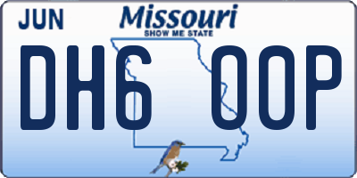 MO license plate DH6O0P