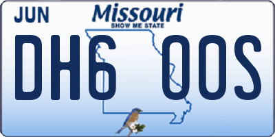 MO license plate DH6O0S