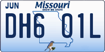 MO license plate DH6O1L