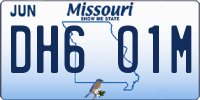 MO license plate DH6O1M
