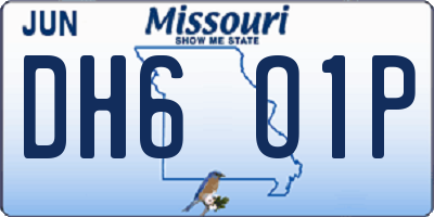 MO license plate DH6O1P