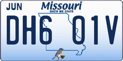 MO license plate DH6O1V