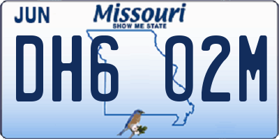 MO license plate DH6O2M