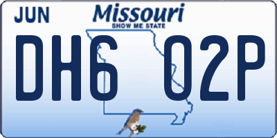 MO license plate DH6O2P