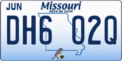 MO license plate DH6O2Q