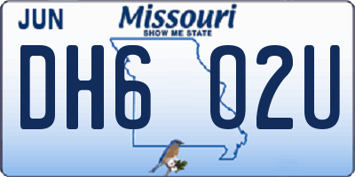 MO license plate DH6O2U