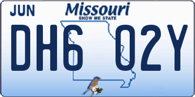 MO license plate DH6O2Y