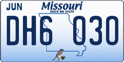MO license plate DH6O3O