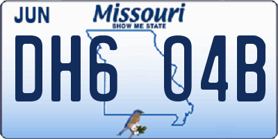 MO license plate DH6O4B