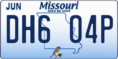MO license plate DH6O4P