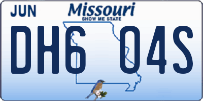MO license plate DH6O4S