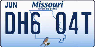 MO license plate DH6O4T