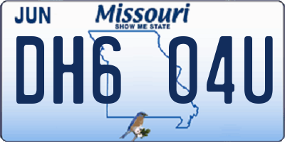 MO license plate DH6O4U