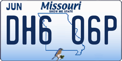 MO license plate DH6O6P