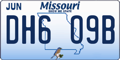 MO license plate DH6O9B