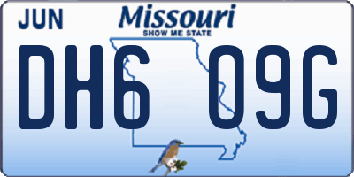 MO license plate DH6O9G