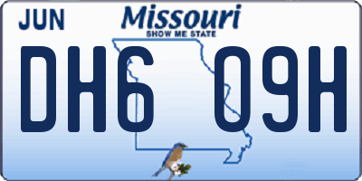 MO license plate DH6O9H