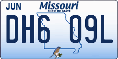 MO license plate DH6O9L