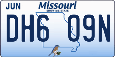 MO license plate DH6O9N
