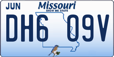 MO license plate DH6O9V