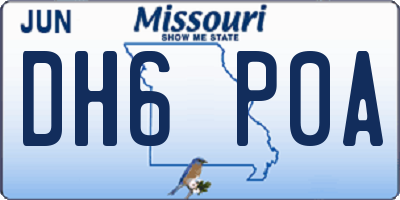 MO license plate DH6P0A