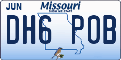 MO license plate DH6P0B