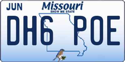 MO license plate DH6P0E