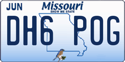 MO license plate DH6P0G